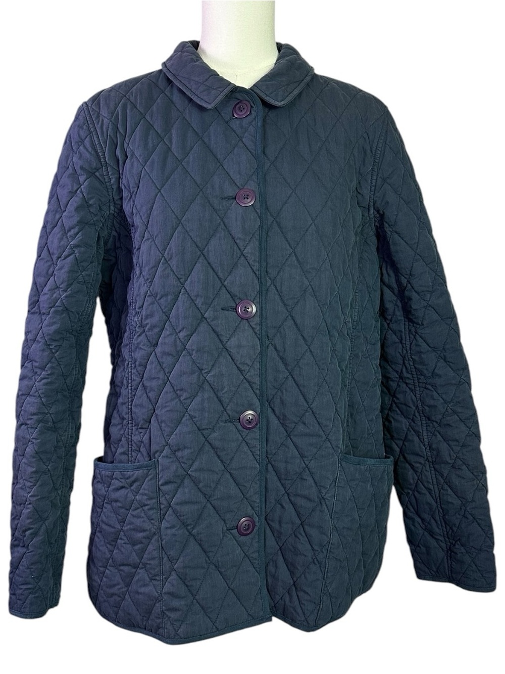Vintage L.L. Bean Diamond Quilted Barn Jacket in Classic Navy XL Preppy 90s